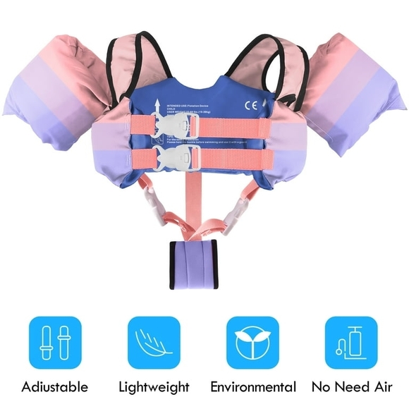 Chriffer Kids Swim Vest Jackets with Crotch Strap for 3-7 Years/33-55 lb Girls - Picture 2 of 8